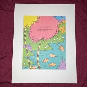 The Lorax humming-fish truffula trees matted art childrens literature SEUSS